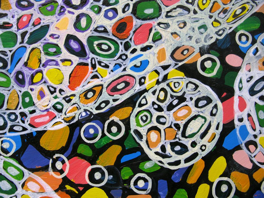 Tableau de JAVIER RAMIREZ a pour titre  MICROMONDE 5 style abstrait dim : JAVIER RAMIREZprix:800