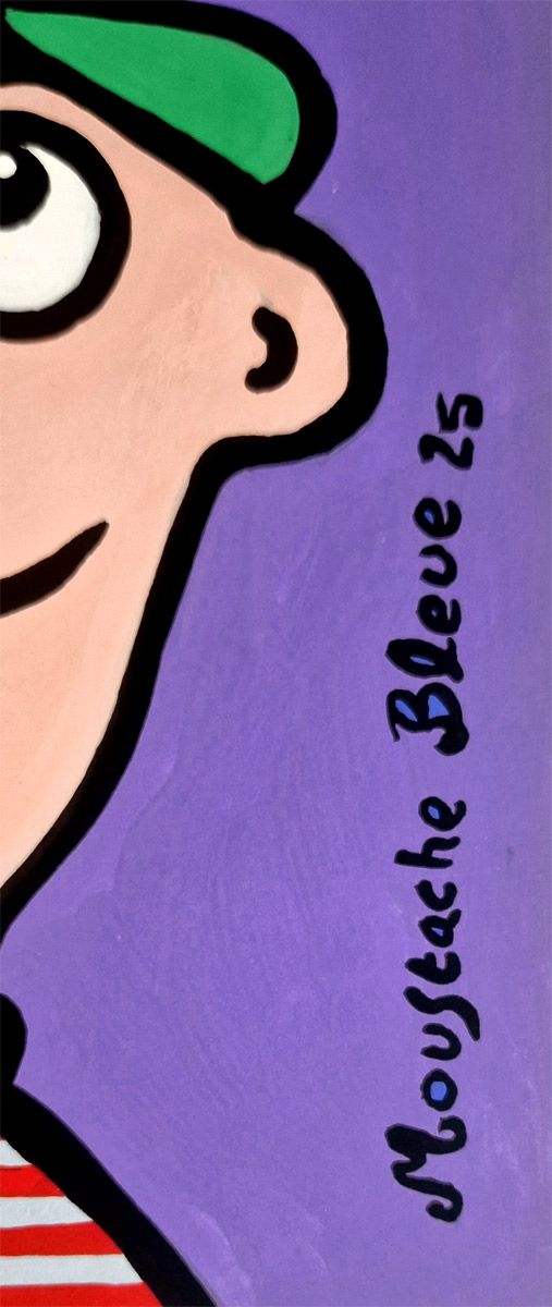 Dessin de MOUSTACHE BLEUE a pour titre  Je suis dans la lune style figuratif dim : MOUSTACHE BLEUEprix:45