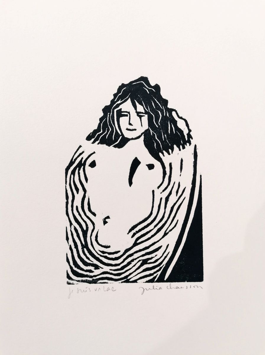 Dessin de JULIA CHAUSSON a pour titre  JE SUIS UN LAC style figuratif dim : JULIA CHAUSSONprix:45