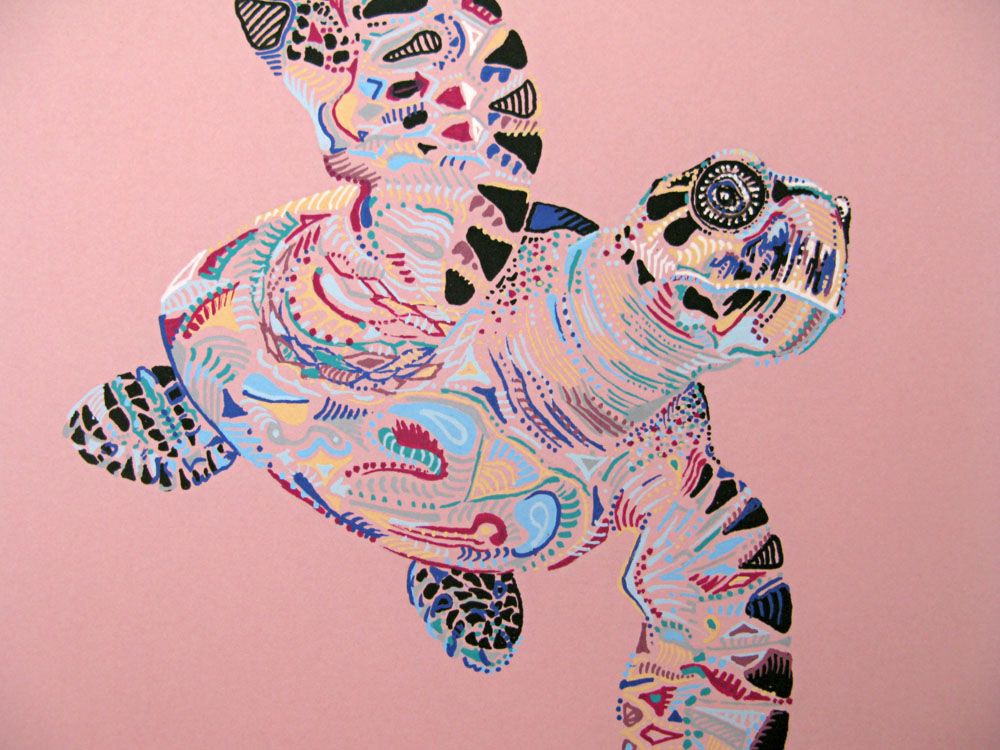 Editions d'art de MOX a pour titre  TORTUE style figuratif, graphique dim : MOXprix:40