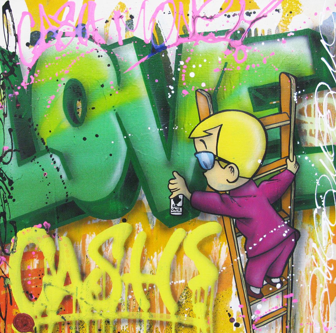 Tableau de JUG a pour titre  love style street pop art, street art dim : JUGprix:390
