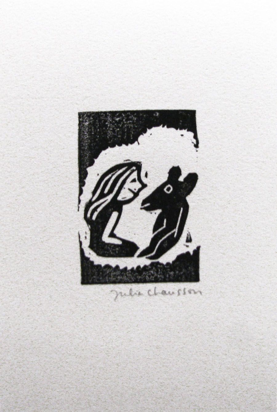 Editions d'art de JULIA CHAUSSON a pour titre  CHEZ LA SOURIS style figuratif dim : JULIA CHAUSSONprix:22