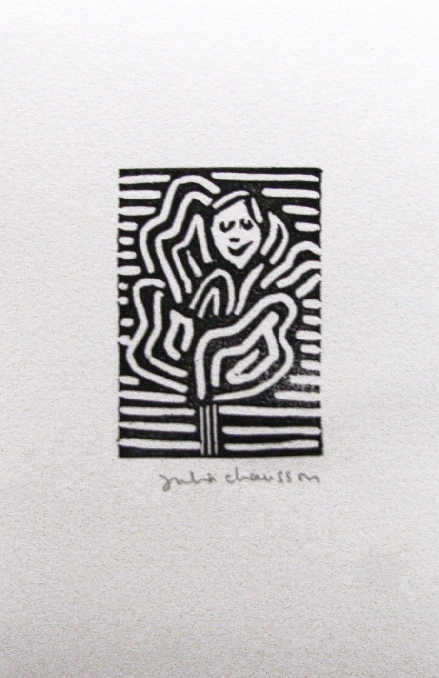 Editions d'art de JULIA CHAUSSON a pour titre  NEE D'UNE FLEUR style figuratif dim : JULIA CHAUSSONprix:22