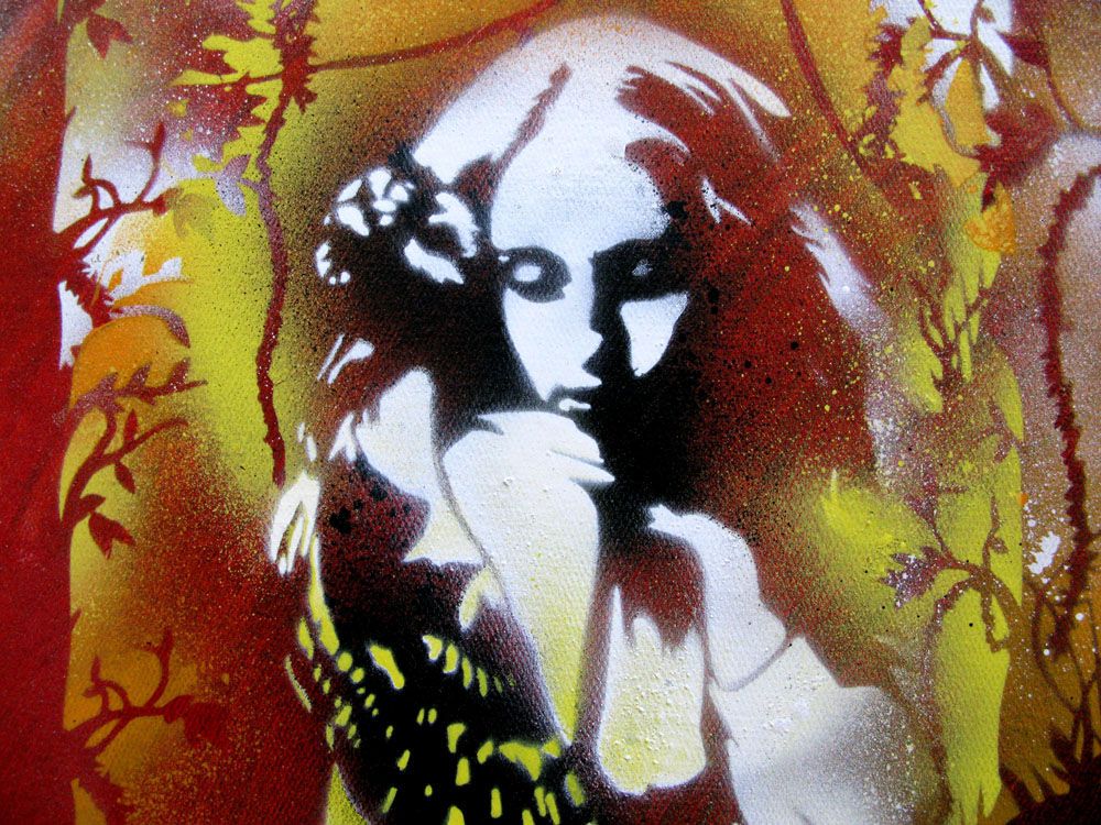 Tableau de KARO TRASS a pour titre  PUIT DE LUMIERE style street pop art, street art dim : KARO TRASSprix:500
