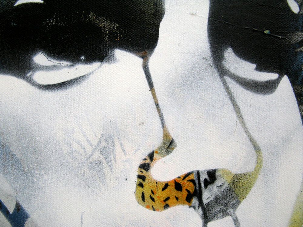 Tableau de KARO TRASS a pour titre  PONT D'ATTACHE style street pop art, street art dim : KARO TRASSprix:350