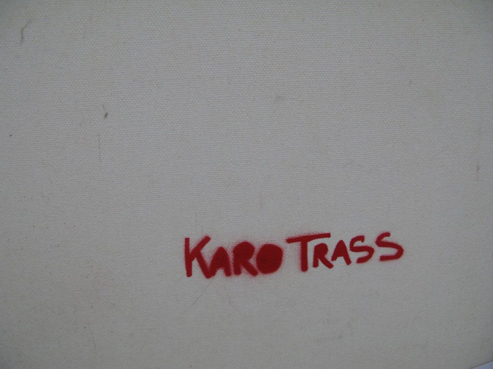 Tableau de KARO TRASS a pour titre  PONT D'ATTACHE style street pop art, street art dim : KARO TRASSprix:350