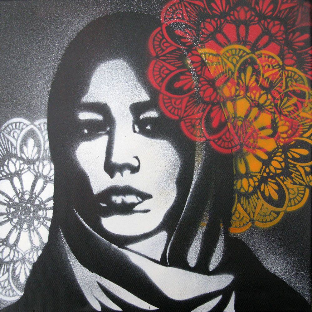 Tableau de KARO TRASS a pour titre  POUR LES YEUX style street pop art, street art dim : KARO TRASSprix:180