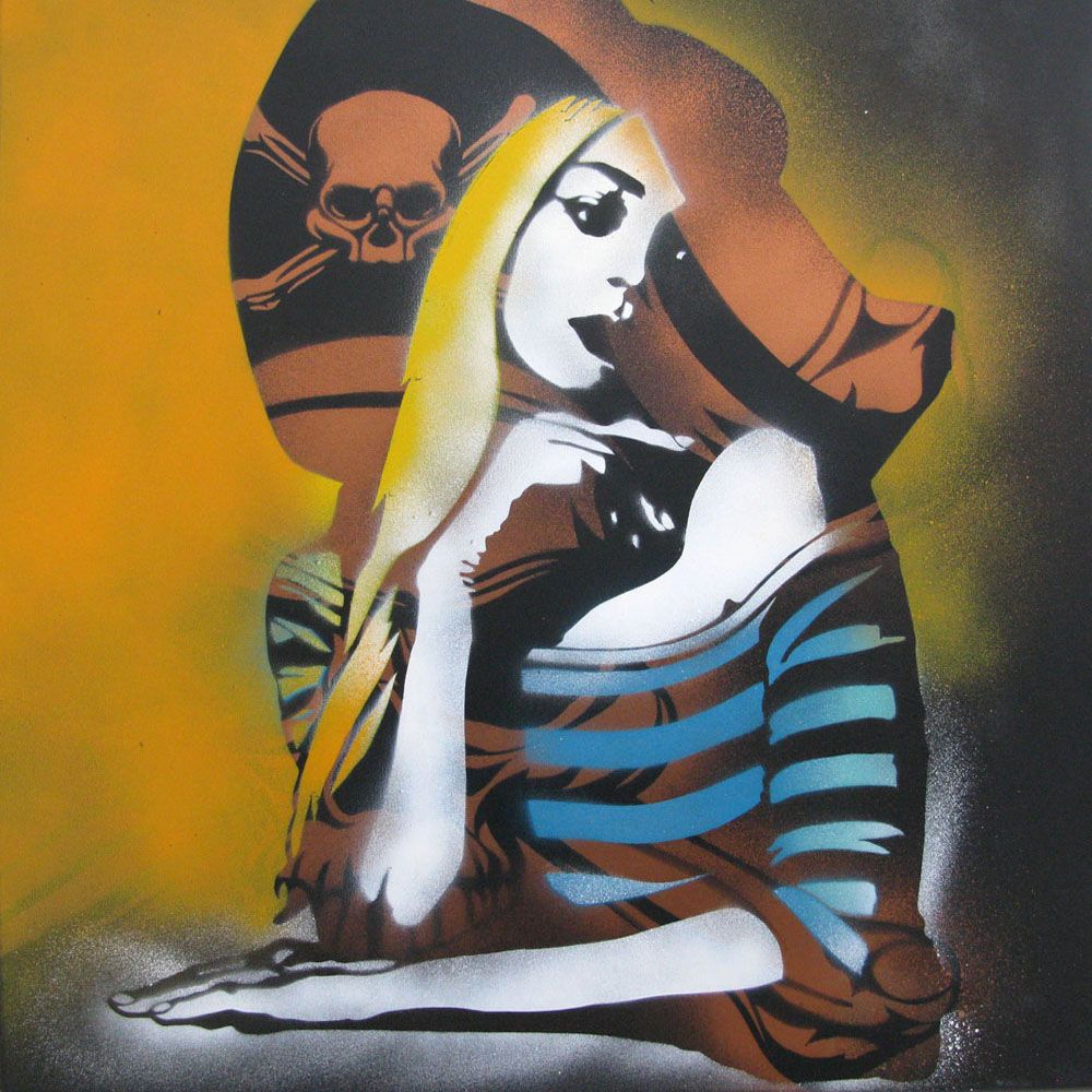 Tableau de KARO TRASS a pour titre  MARGAUX style street pop art, street art dim : KARO TRASSprix:400