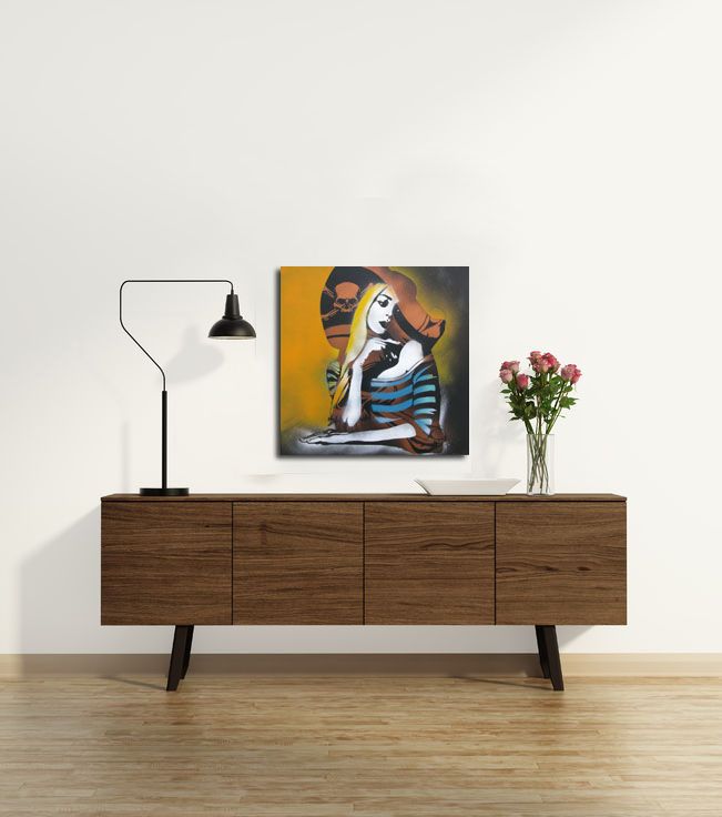 Tableau de KARO TRASS a pour titre  MARGAUX style street pop art, street art dim : KARO TRASSprix:400