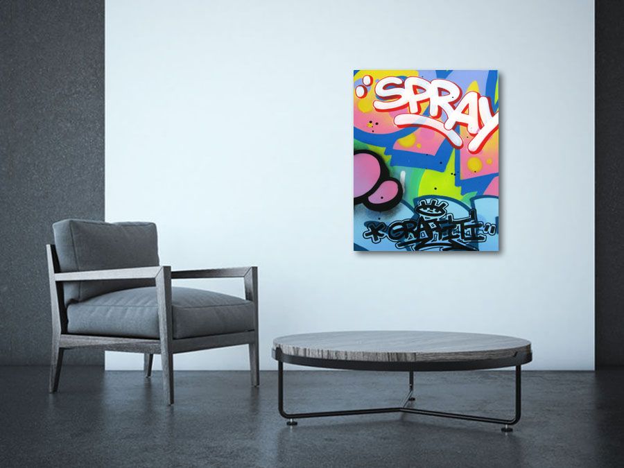 Tableau de KENY a pour titre  SPRAY style graffiti, street art dim : KENYprix:550