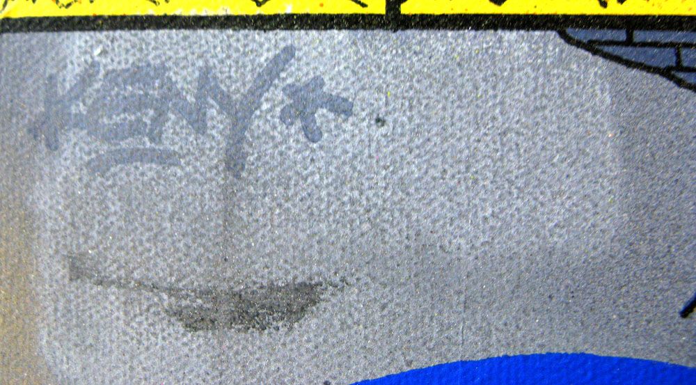Tableau de KENY a pour titre  THE WALL style graffiti, street art dim : KENYprix:300