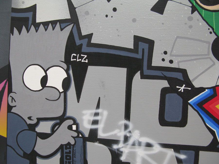 Tableau de KENY a pour titre  EL BARTO style graffiti, street art dim : KENYprix:550
