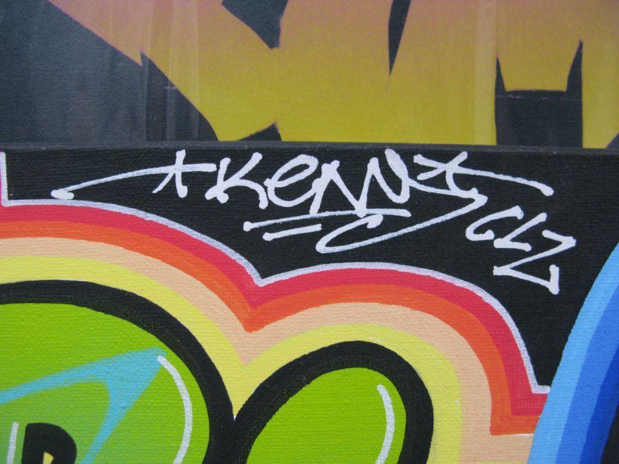 Tableau de KENY a pour titre  EL BARTO style graffiti, street art dim : KENYprix:550