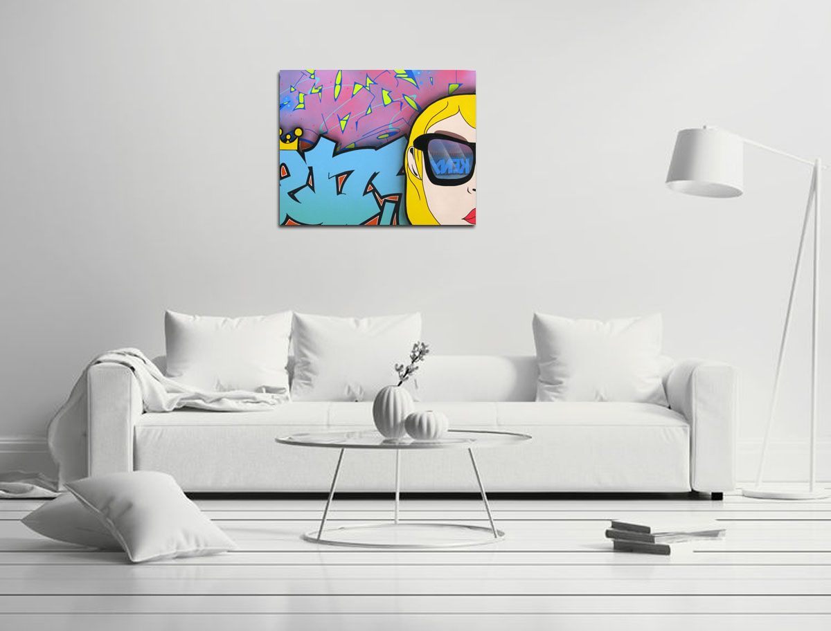 Tableau de KENY a pour titre  GIRLZ style graffiti, street pop art dim : KENYprix:700