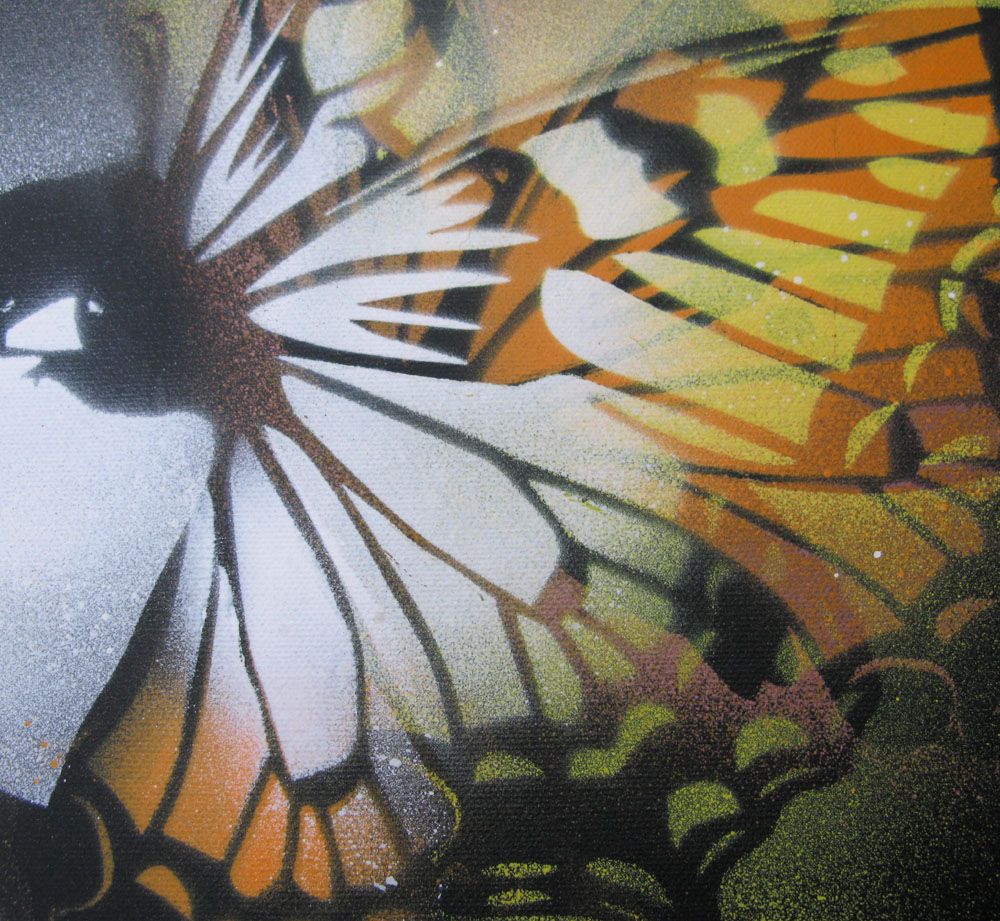 Tableau de KARO TRASS a pour titre  Butterfly style street pop art, street art dim : KARO TRASSprix:120