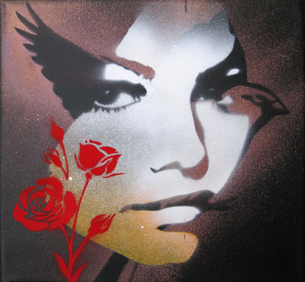 Tableau de KARO TRASS a pour titre  Eugénie style street pop art, street art dim : KARO TRASSprix:100