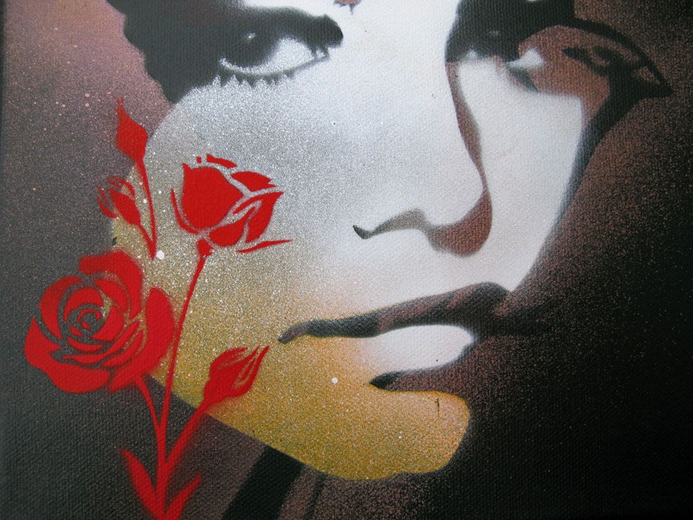 Tableau de KARO TRASS a pour titre  Eugénie style street pop art, street art dim : KARO TRASSprix:100
