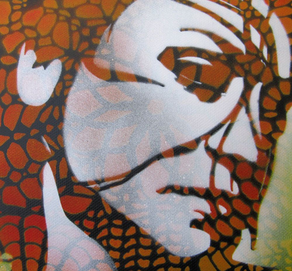 Tableau de KARO TRASS a pour titre  Léopoldine style street pop art, street art dim : KARO TRASSprix:100