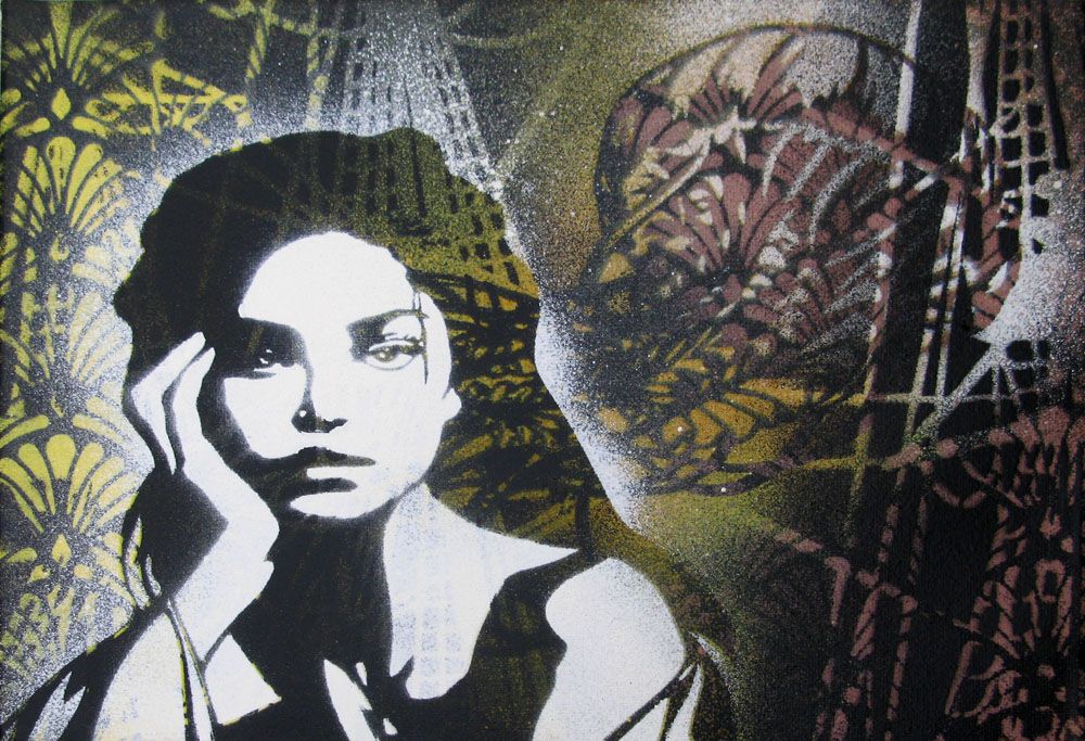 Tableau de KARO TRASS a pour titre  Mermaid style street pop art, street art dim : KARO TRASSprix:150