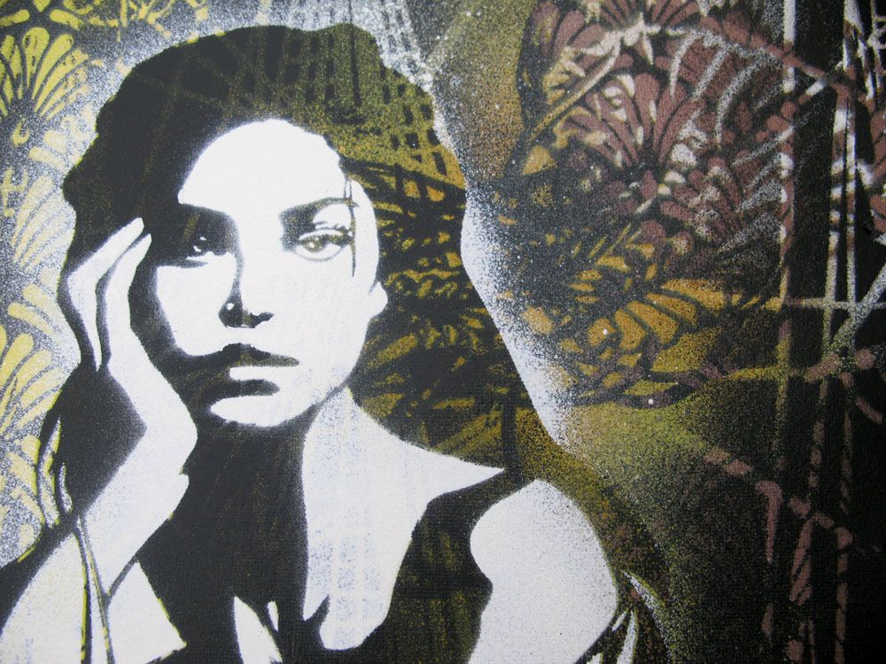 Tableau de KARO TRASS a pour titre  Mermaid style street pop art, street art dim : KARO TRASSprix:150