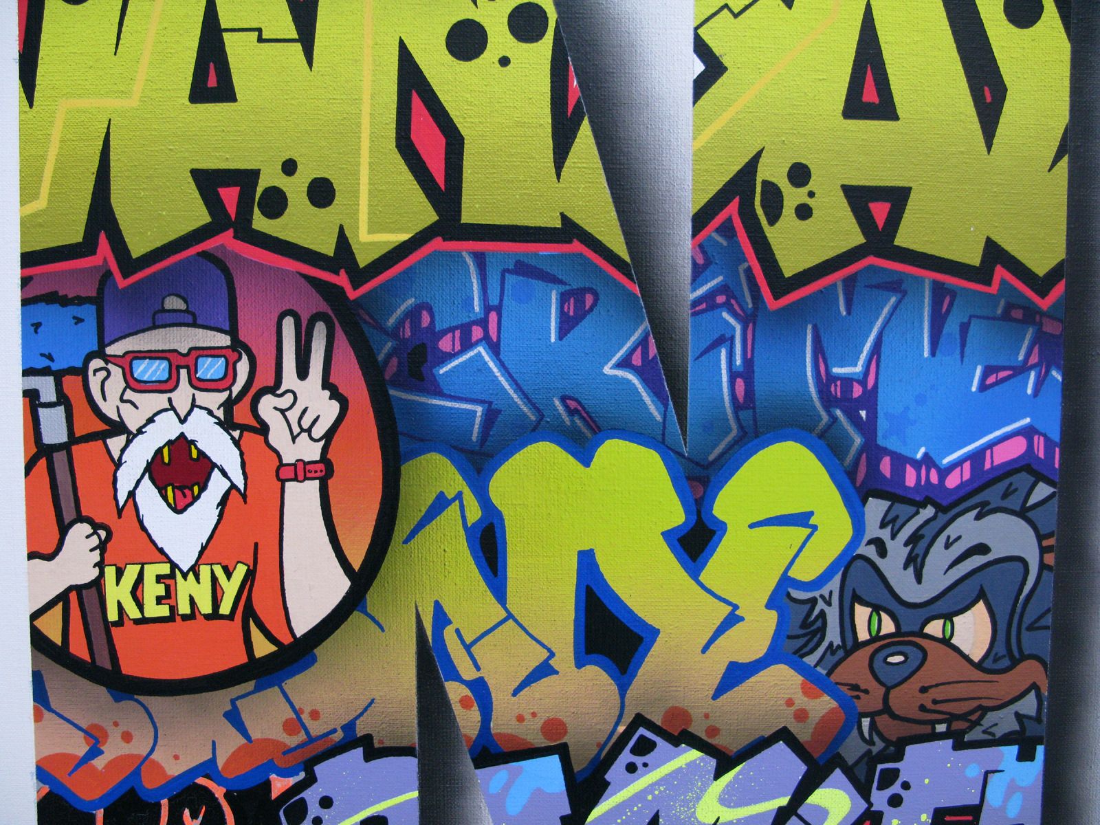 Tableau de KENY a pour titre  N style graffiti, street art dim : KENYprix:450