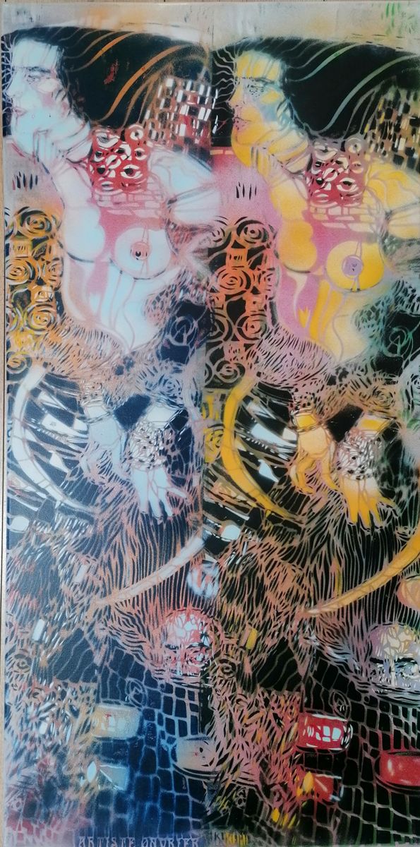 Tableau de ARTISTE OUVRIER a pour titre  KLIMT WARHOL style figuratif dim : ARTISTE OUVRIERprix:2000