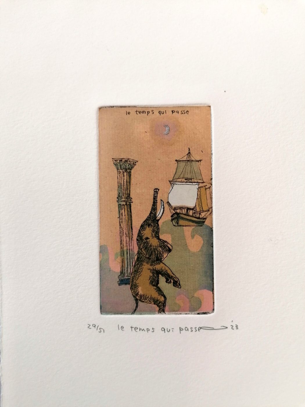 Editions d'art de ATSUKO ISHII a pour titre  le temps qui passe style figuratif dim : ATSUKO ISHIIprix:40