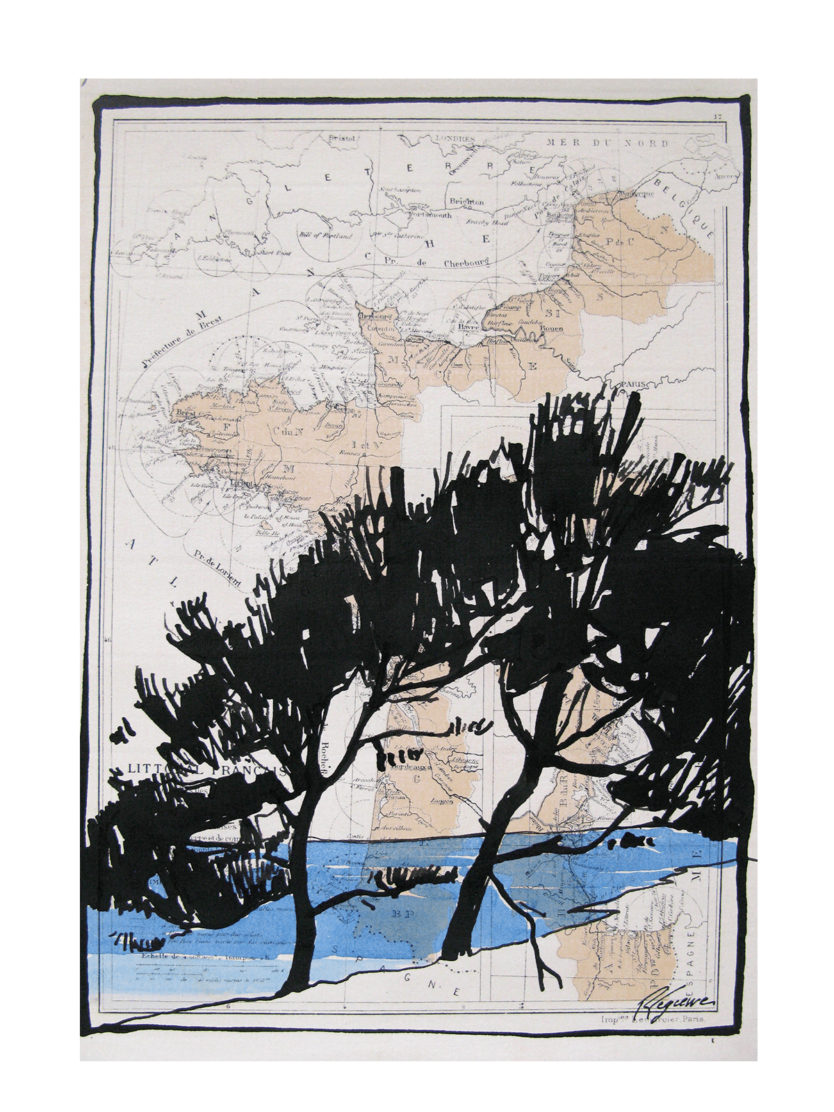 Dessin de CYRIL REGUERRE a pour titre  LITORAL style figuratif dim : CYRIL REGUERREprix:90