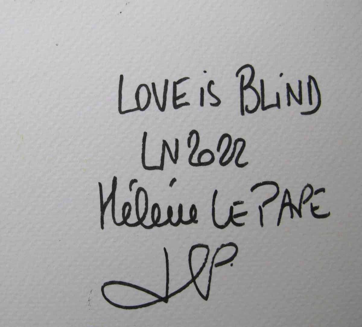 Dessin de LN LE PAPE a pour titre  Love is blind style graphique dim : LN LE PAPEprix:50
