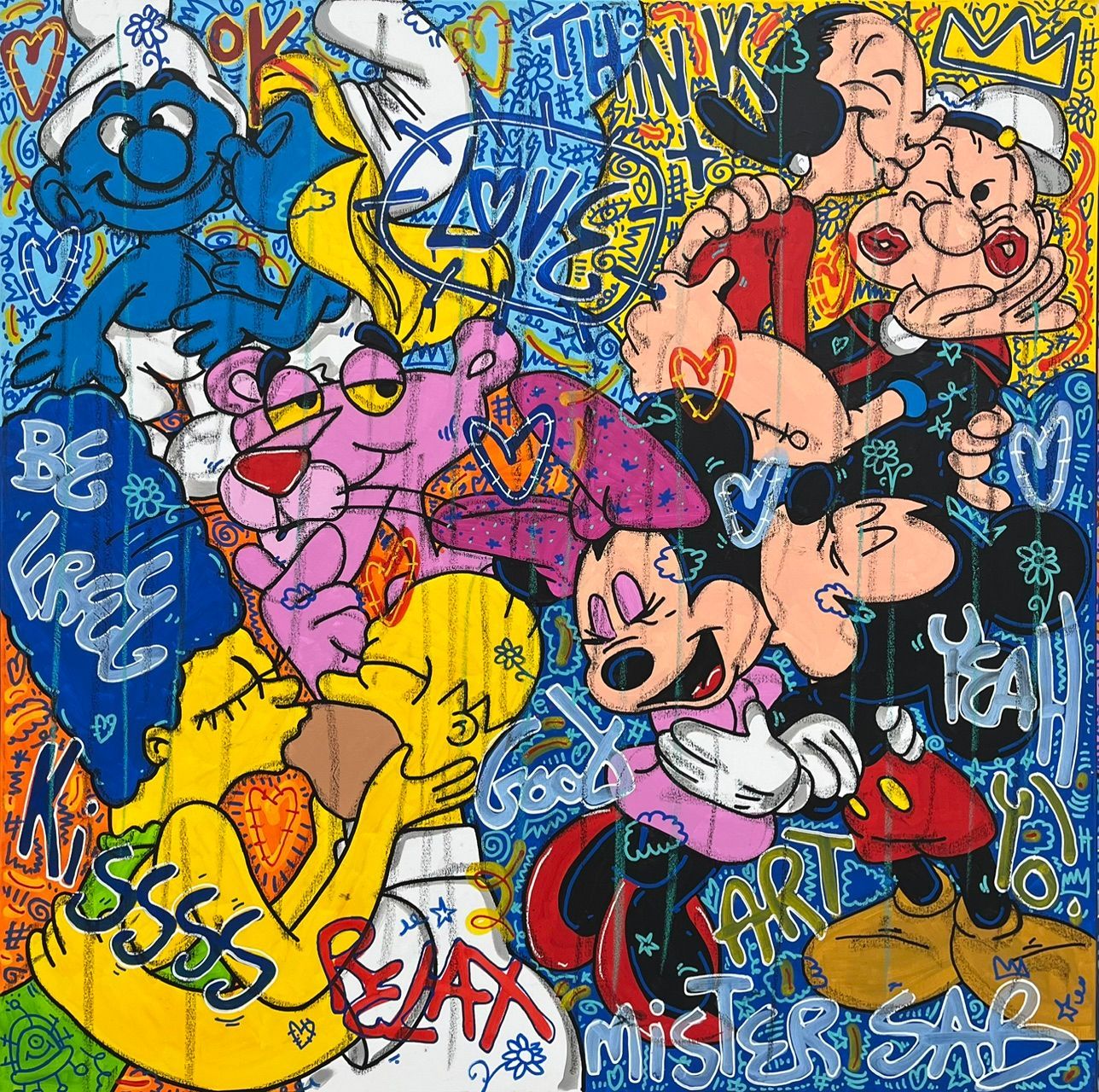 Tableau de RICO SAB a pour titre  LOVE style street pop art, street art dim : RICO SABprix:950
