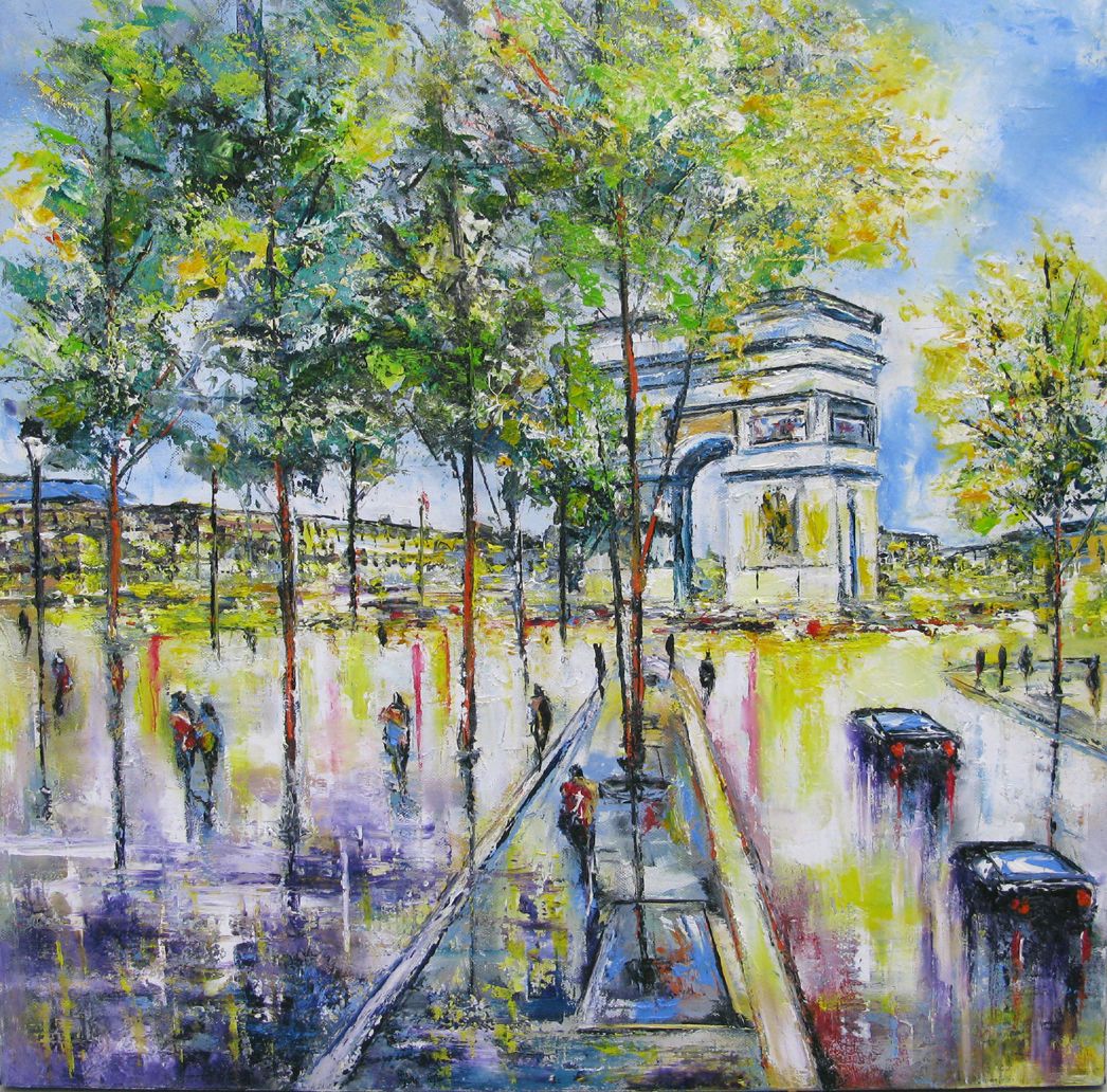 Tableau de PHIL a pour titre  L'Etoile, Paris style figuratif dim : PHILprix:300