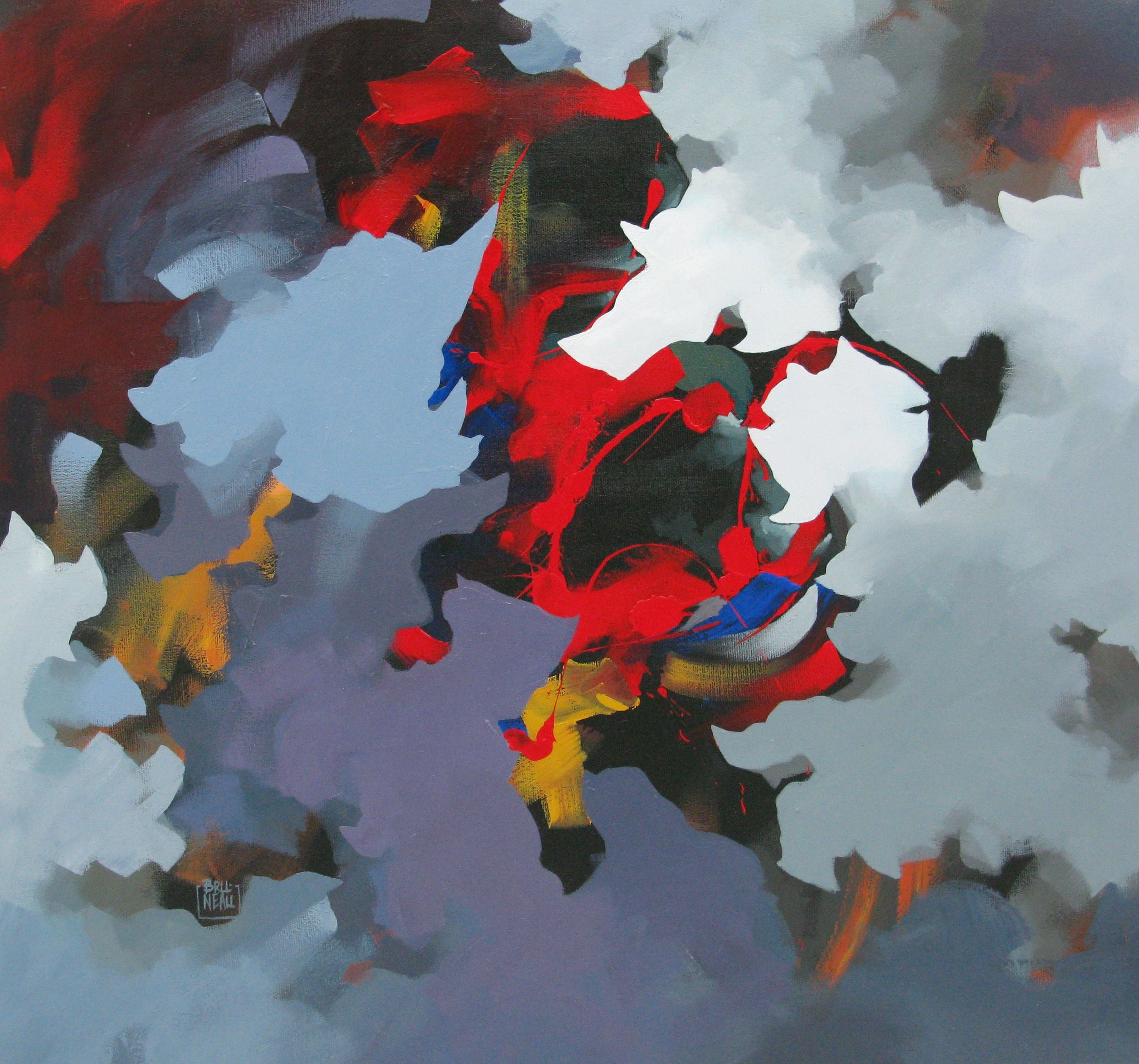 Tableau de BRUNEAU a pour titre  La corne de Rhinoceros style abstrait dim : BRUNEAUprix:300