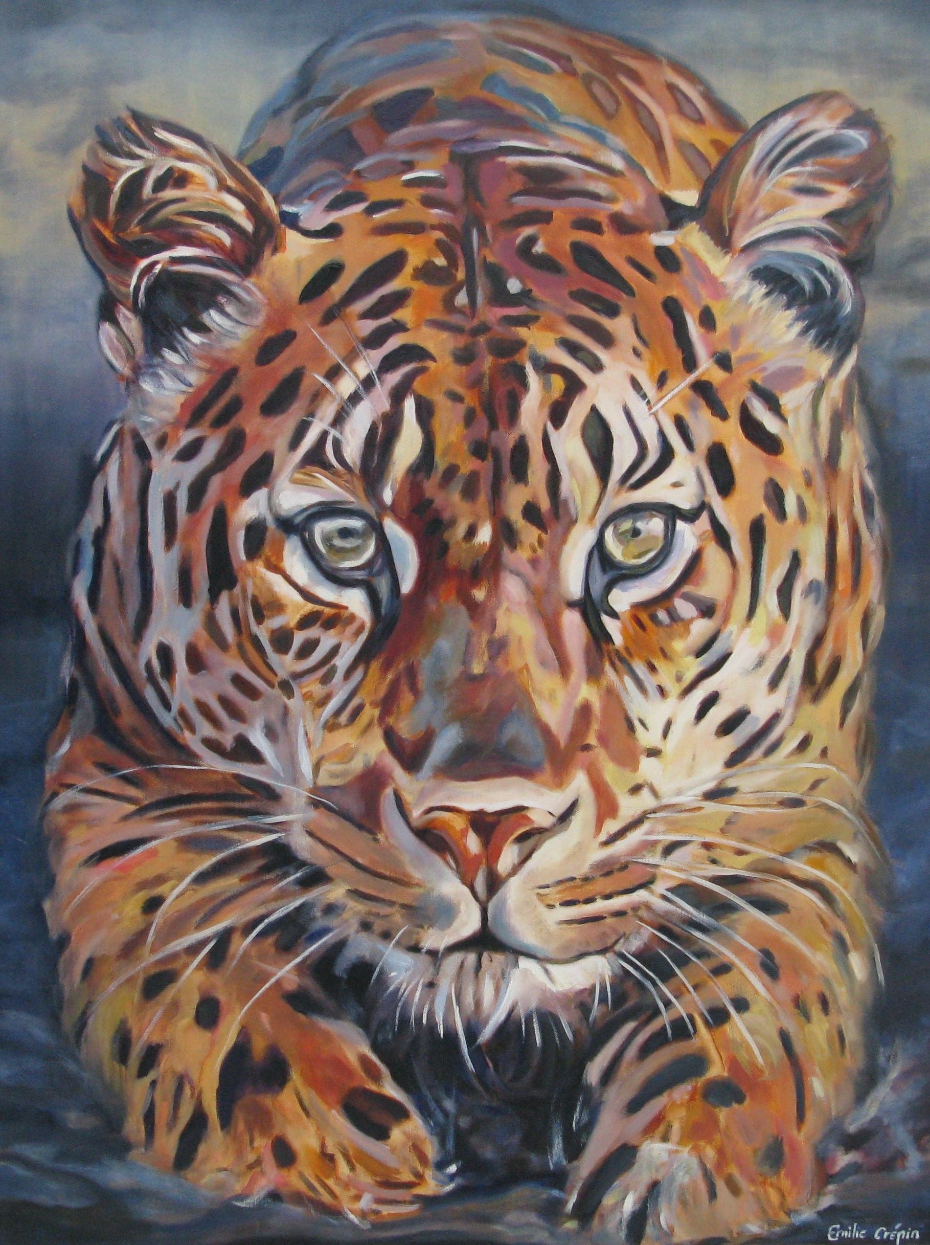Tableau de EMILIE CREPIN a pour titre  Leo style figuratif dim : EMILIE CREPINprix:1200