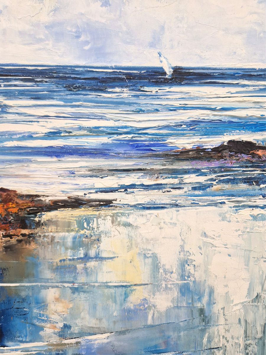 Tableau de PHIL a pour titre  Les Longues Falaises style figuratif dim : PHILprix:700