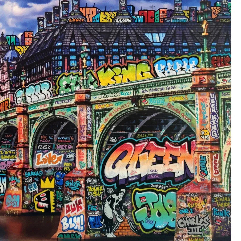 Editions d'art de BLACH a pour titre  London Basquiat Banksy and the Royal Family style graffiti, street art dim : BLACHprix:120