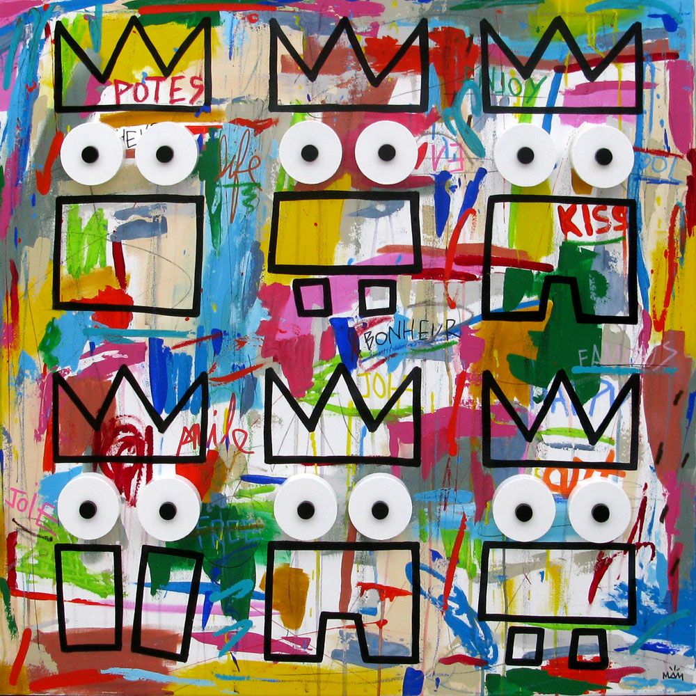 Tableau de MAM a pour titre  Les Potes style street pop art, graphique dim : MAMprix:1400