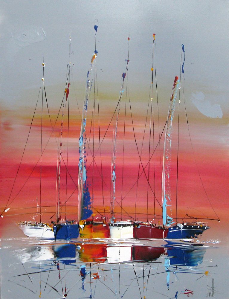 Tableau de F. BOUTET a pour titre  MARINE ABSTRAITE 2025-107 style figuratif dim : F. BOUTETprix:800