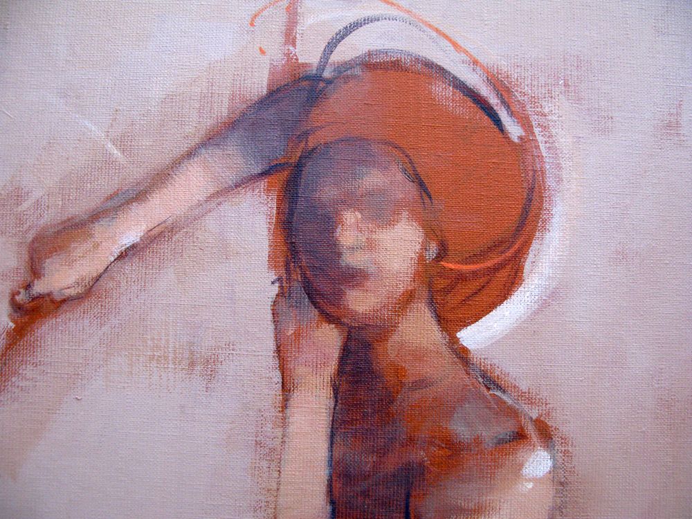 Tableau de MASSEBEUF Olivier a pour titre  HANGING BY A THREAD style figuratif dim : MASSEBEUF Olivierprix:500