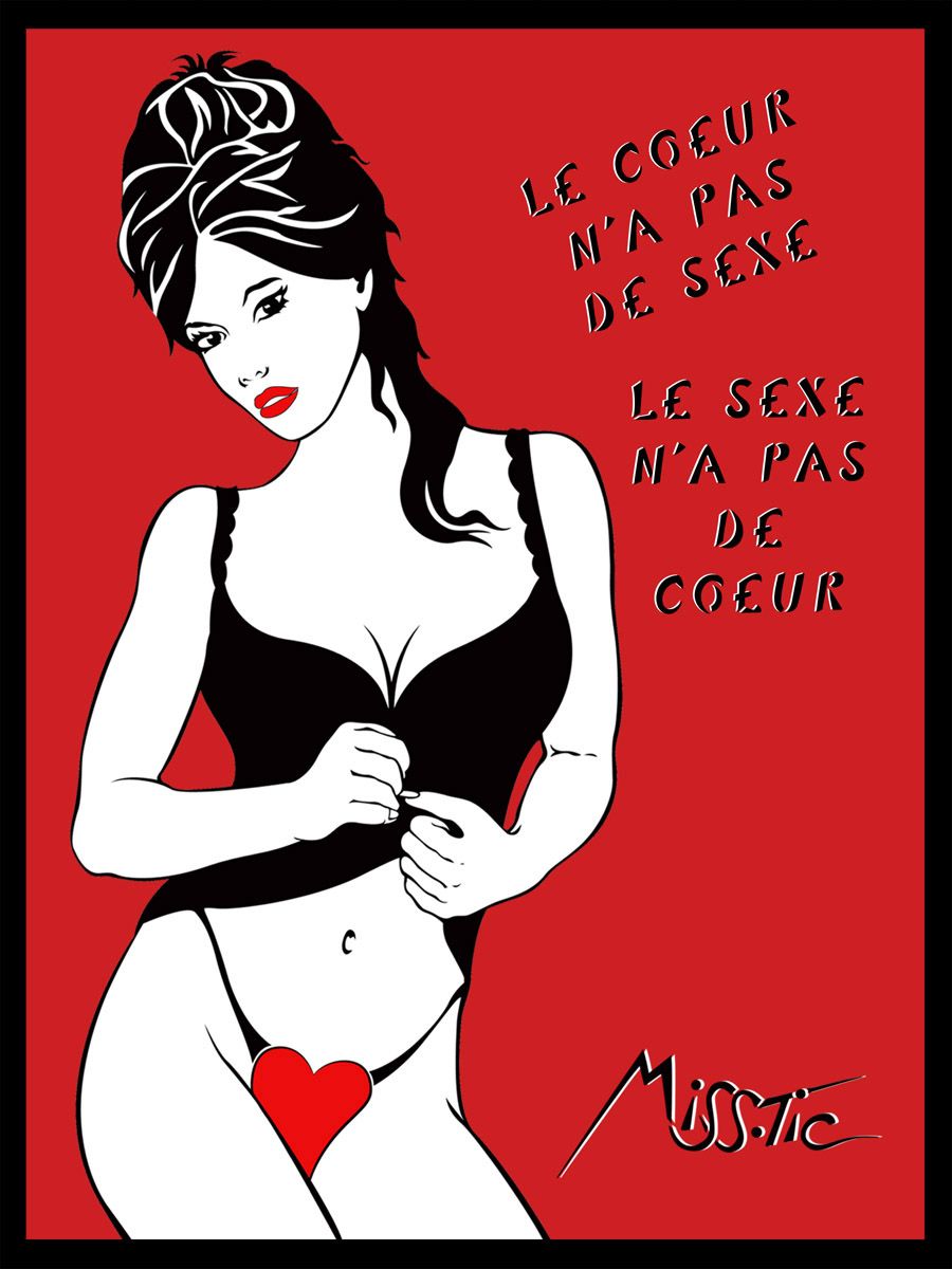 Editions d'art de MISS TIC a pour titre  LE COEUR N'A PAS DE SEXE style figuratif dim : MISS TICprix:2500