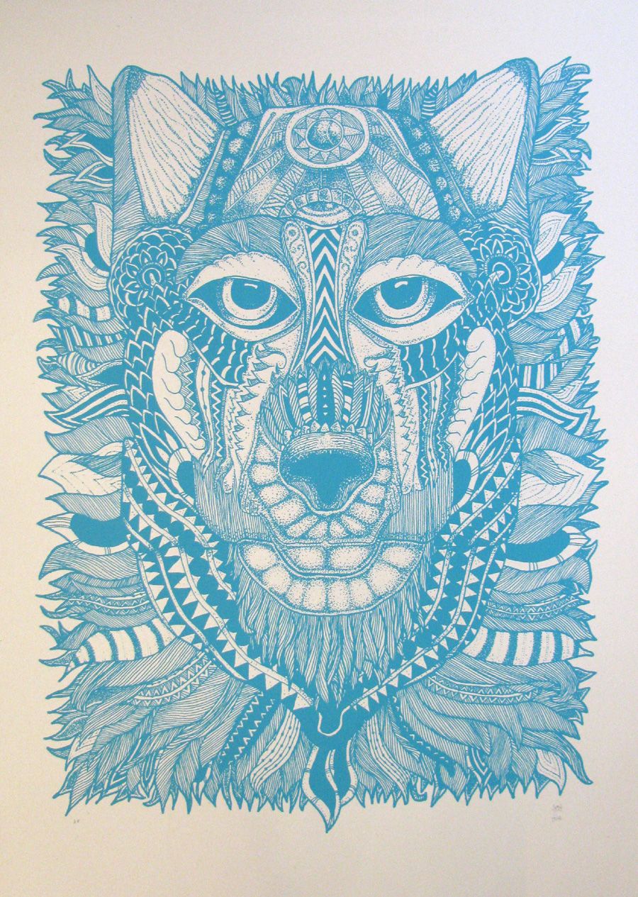 Editions d'art de JIBE a pour titre  WOLFDOG style graphique dim : JIBEprix: