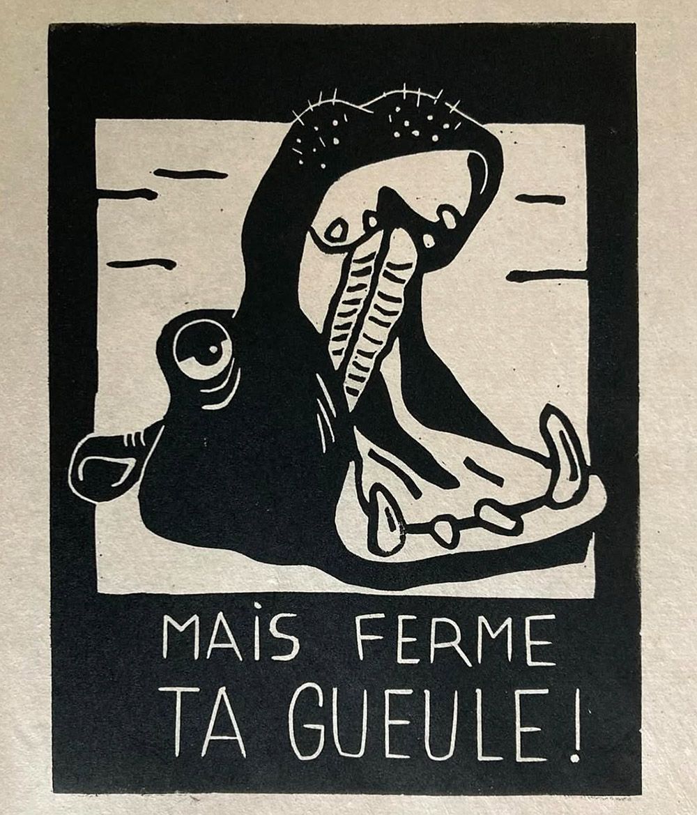 Editions d'art de PHILIPPE ACHERMANN a pour titre  Mais ferme ta gueule ! style figuratif dim : PHILIPPE ACHERMANNprix:40