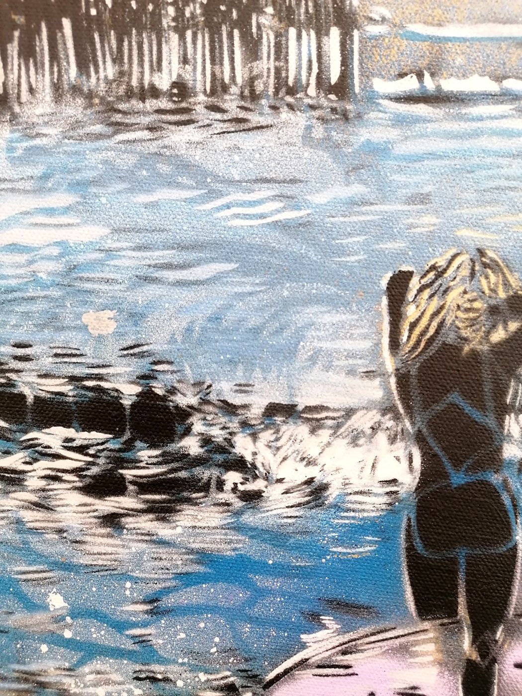 Tableau de ARTISTE OUVRIER a pour titre  MALIBU style figuratif dim : ARTISTE OUVRIERprix:500