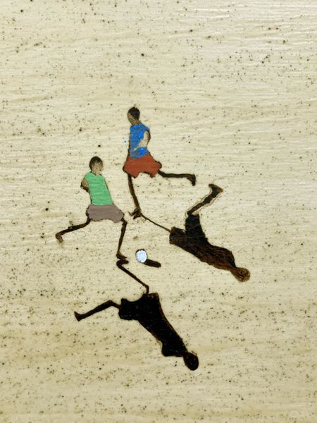 Tableau de MARCOS ZRIHEN NOWOTNY a pour titre  Match de foot style figuratif dim : MARCOS ZRIHEN NOWOTNYprix:800