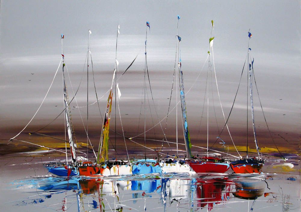 Tableau de F. BOUTET a pour titre  MARINE ABSTRAITE 79 style figuratif dim : F. BOUTETprix:1000
