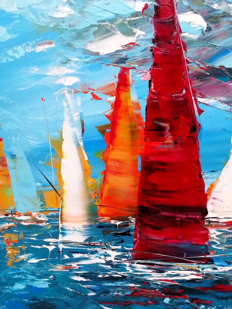 Tableau de F. BOUTET a pour titre  MARINE ABSTRAITE 2025-101 style abstrait dim : F. BOUTETprix:650