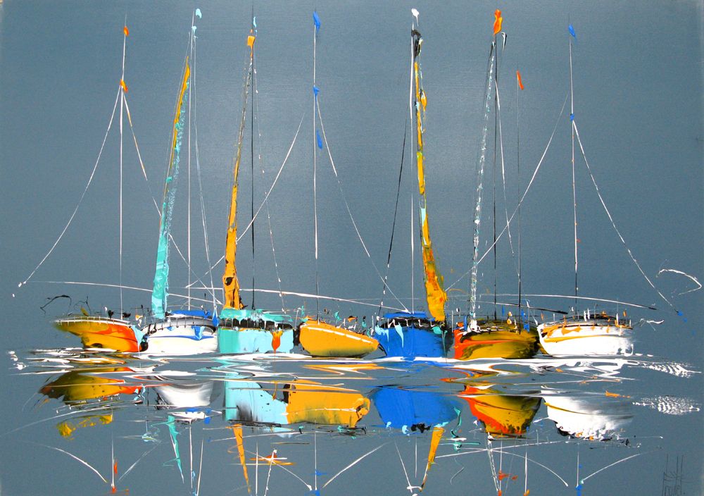 Tableau de F. BOUTET a pour titre  MARINE ABSTRAITE 98 style figuratif dim : F. BOUTETprix:1000