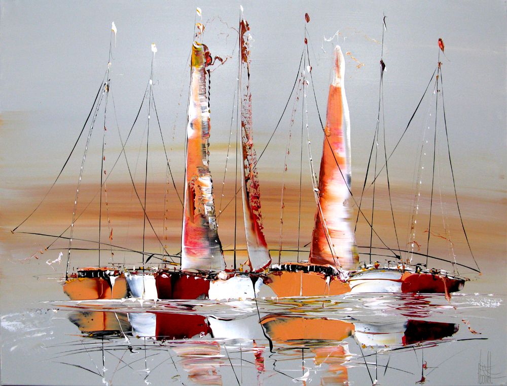 Tableau de F. BOUTET a pour titre  MARINE ABSTRAITE 99 style figuratif dim : F. BOUTETprix:1000