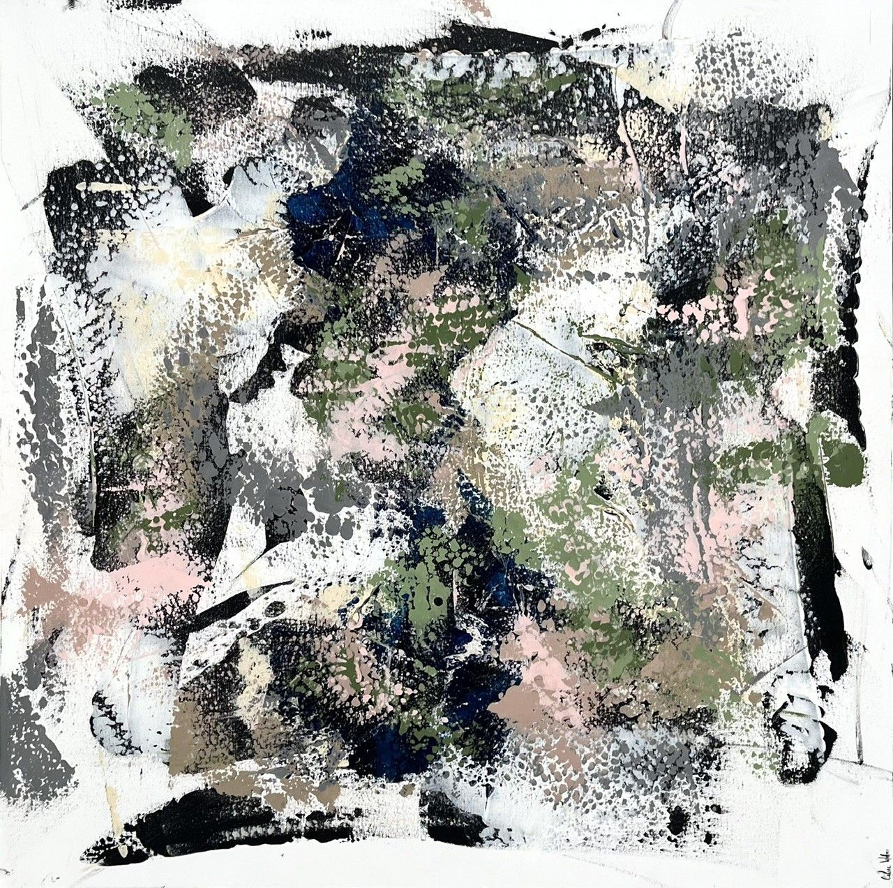 Tableau de CELINE WEBER a pour titre  Matcha style abstrait dim : CELINE WEBERprix:1200