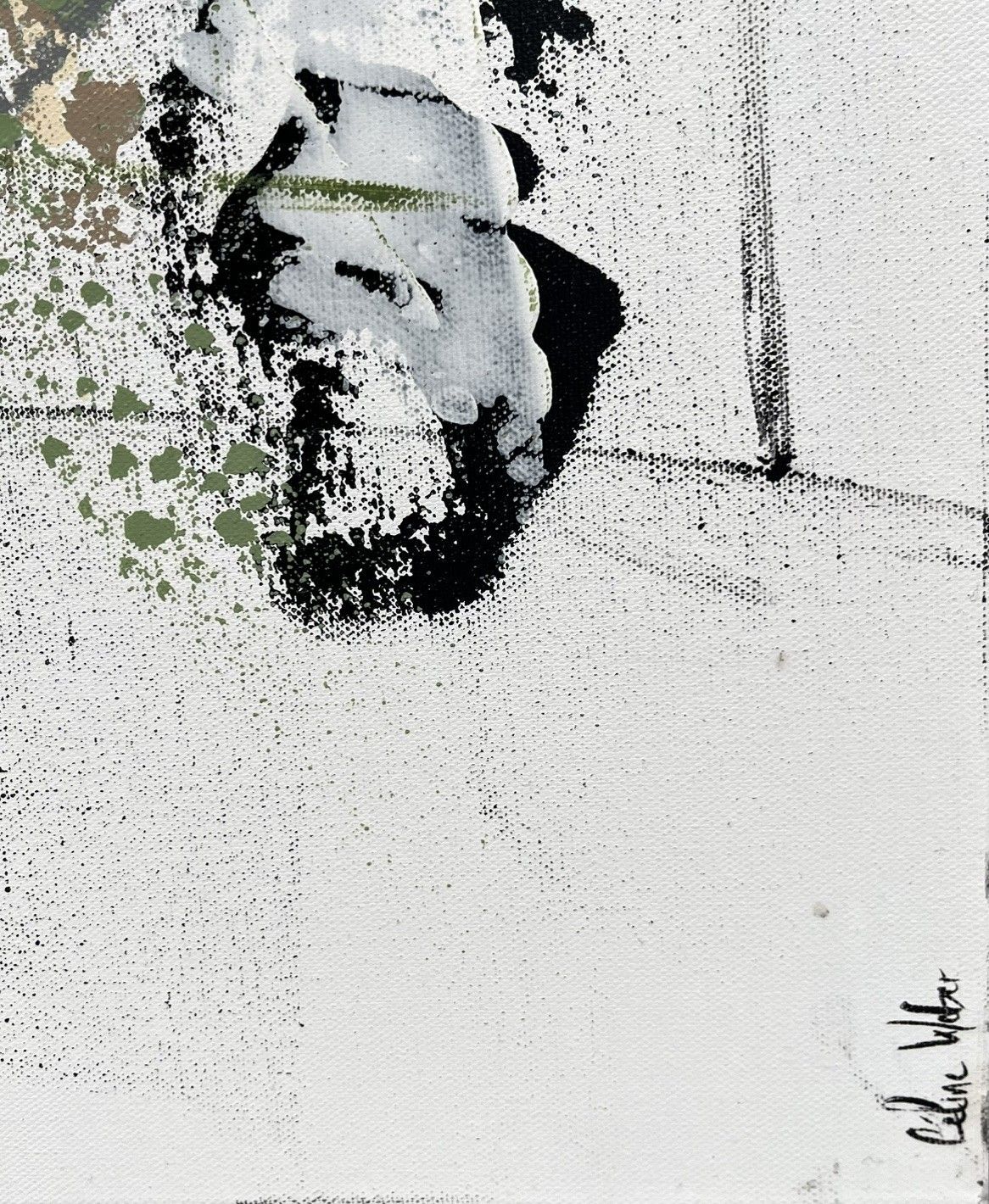 Tableau de CELINE WEBER a pour titre  Matcha style abstrait dim : CELINE WEBERprix:1200
