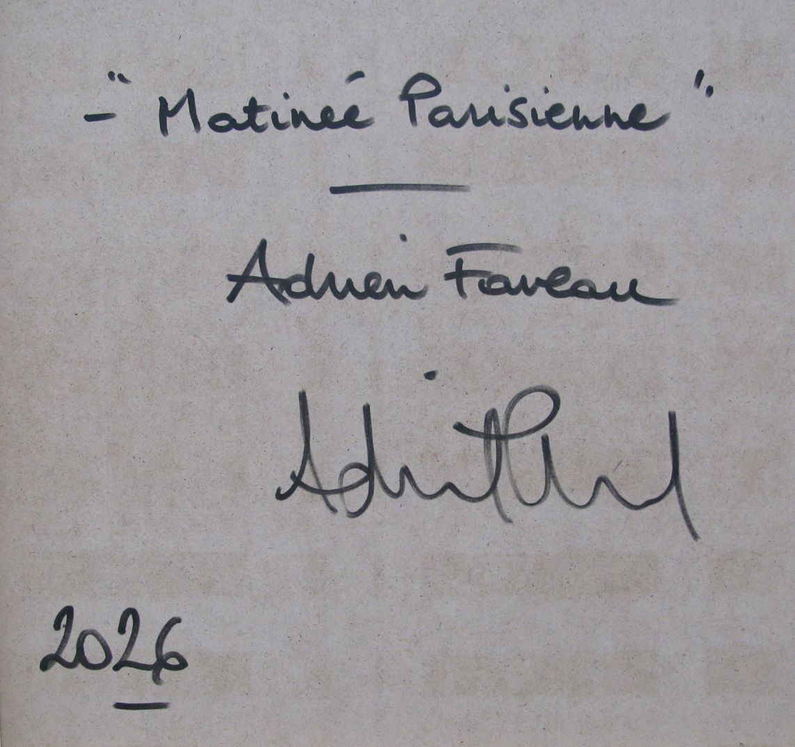 Tableau de ADRIEN FAVEAU a pour titre  Matinée Parisienne style figuratif, graphique dim : ADRIEN FAVEAUprix:2500